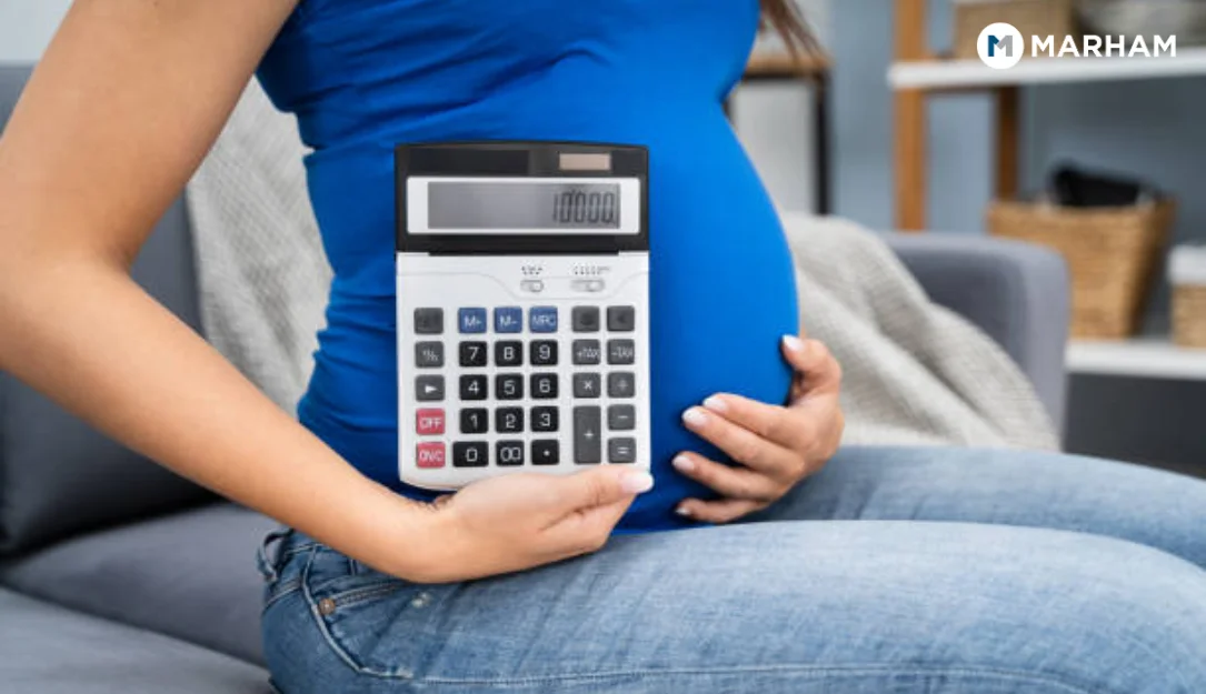 Pregnancy due date calculator formula showing how to count 280 days from last menstrual period to estimated due date